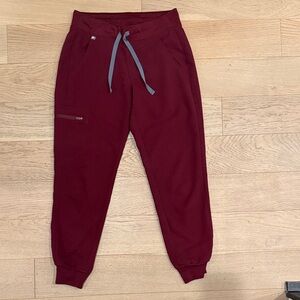Figs Maroon Technical Collection Pants